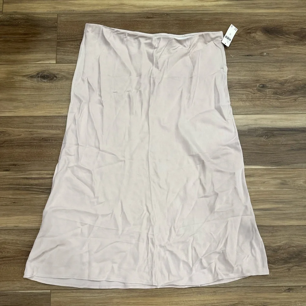 Anthropologie Tilda Midi Slip Skirt in Nude Pink Neutral Blush Sz XL NWT